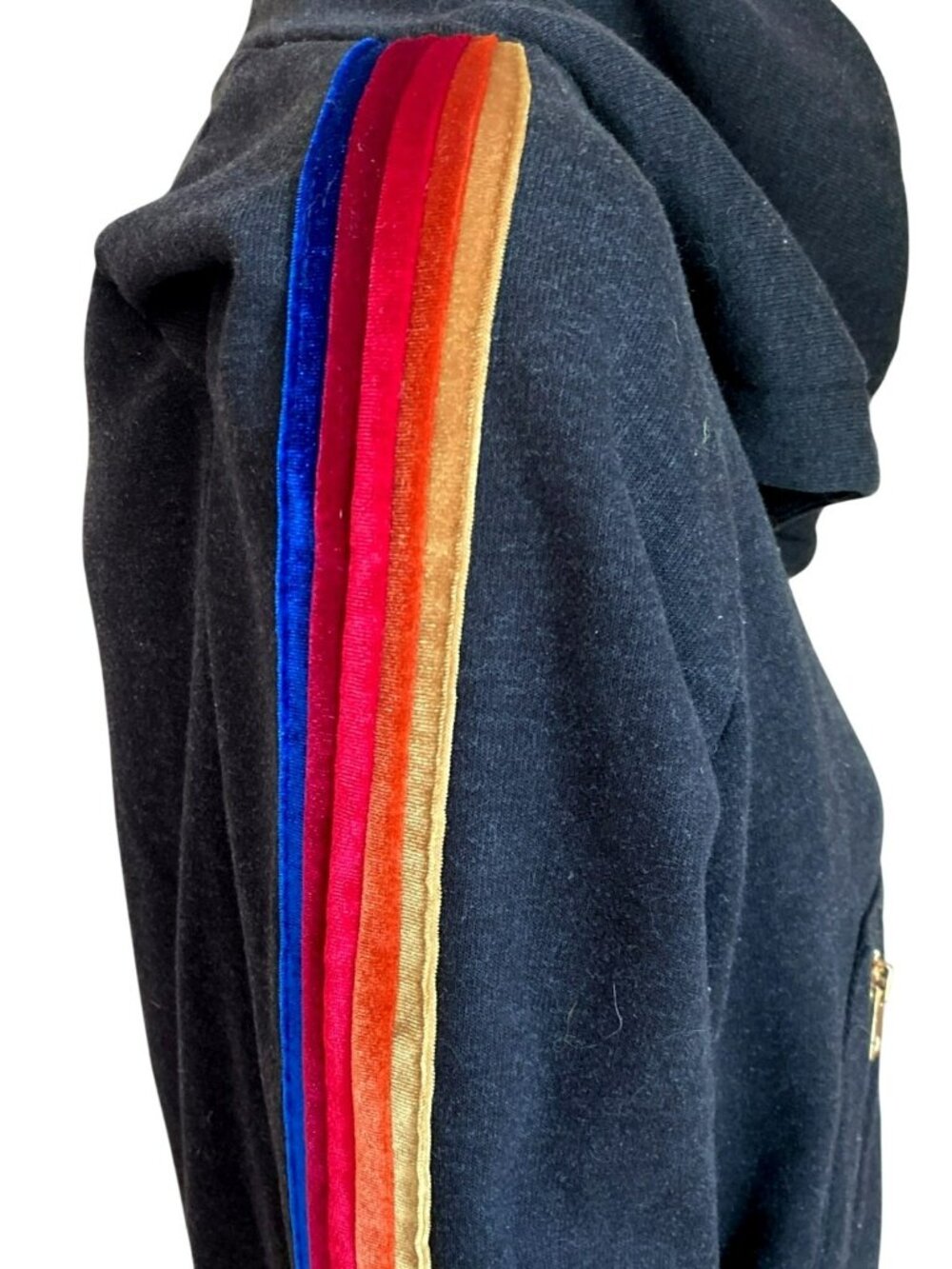 Aviator Nation Ninja Pullover Hoodie Sweatshirt Charcoal Gray Rainbow Size XS - Picture 5 of 9